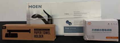 Moen Koa 87931BL Matte Black Pullout Kitchen Faucet With Power Clean, And Kitchen Accessories