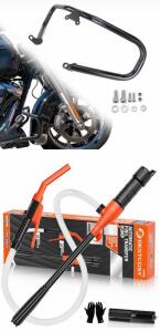 BestCosy Battery Fuel Transfer Pump 2.4 GPM & Touring Crash Bar Guard Combo