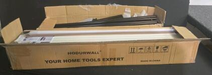 HODURWALL WPC Slat Wall Panel Kit With Metal Table Frame Legs, 12 Panels, Multiple Finishes