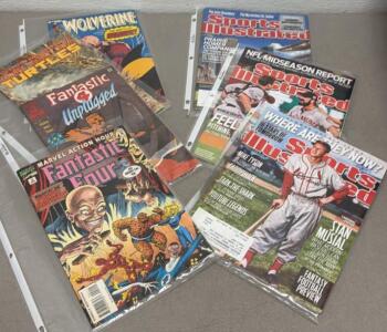 Vintage Comic Lot: TMNT #37 (1991), Wolverine #18, Fantastic Four, Sports Illustrated 2010