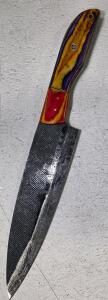 Custom Forged Chef&rsquo;s Knife &ndash; 8" Carbon Steel Blade, Resin Stabilized Wood Handle, Full Tang