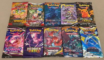 Lot Of 10 Pok&eacute;mon Booster Packs Reproduction Replicas