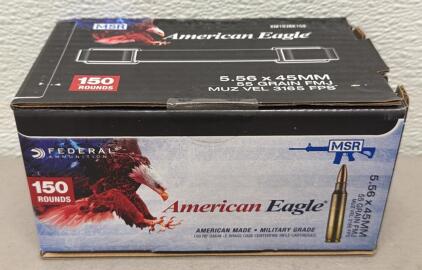 Federal American Eagle 5.56x45mm NATO 55gr FMJ 150-Round Box