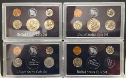 1970s U.S. Coin Sets by UPM &ndash; Uncirculated Penny, Nickel, Dime, Quarter, Half Dollar in Display Case