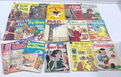 Vintage 1950s&ndash;60s Dell, Classics & MAD Comic Book Lot: Movies, Disney, Classics, Humor, 16 Issues