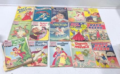 Lot of 16 Vintage Comic Books - Classics Illustrated Junior, Katy Keene, Dell, 1950s-1960s, Fair-Good