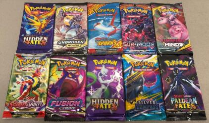 Lot Of 10 Pok&eacute;mon Booster Packs Reproduction Replicas