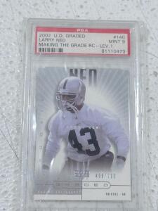 2002 Upper Deck Graded "Making the Grade" Larry Ned #140 PSA 9 Rookie Card