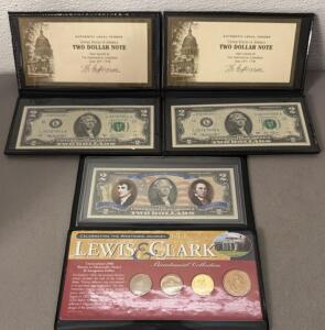 Lewis & Clark Bicentennial Commemorative Set with $2 Notes and 2004 Coins