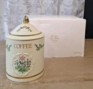(1) Vintage Lenox Spice Garden Coffee Canister & Lid