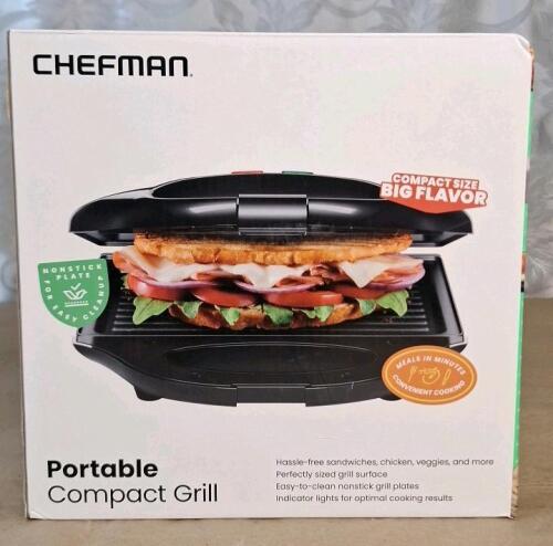 (1) Chefman Portable Compact Electric Grill