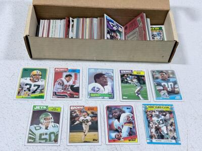 Topps NFL Football Trading Card Lot, 1980s, Approx. 200&ndash;400 Cards, Includes 1987 1000 Yard Club Insert