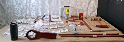 (1) Large Spindle Nut Socket, (1) 3" Nut Wrench & Assorted Tractor / Heavy Machinery Parts