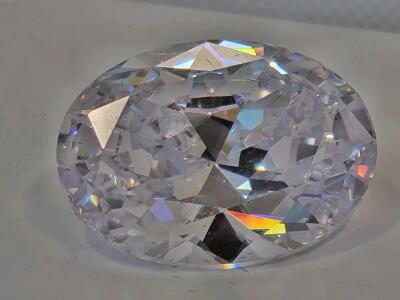 Stunning 31.30ct White Sapphire 16x20mm Faceted Gemstone