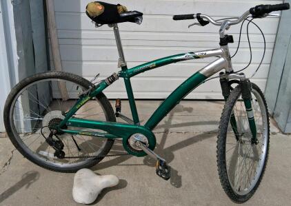 Avalon Aluminum Dual Suspension Mountain Bike &ndash; 26" Wheels, Shimano 7-Speed, Green/Silver