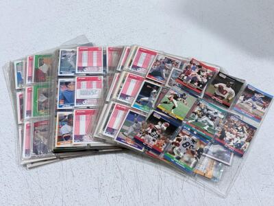 NFL & MLB Sports Card Album, 1989&ndash;1991, Pro Set/Topps/Score/Fleer, 60+ Cards, Stars Included