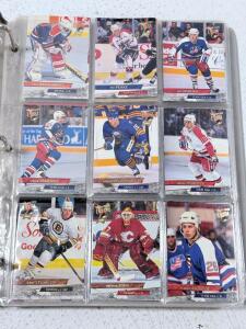 1990s NHL Hockey Card Lot: 63 Cards w/Stars, Rookie, Hall of Famers, Binder, Fleer, Pinnacle, Pro Set