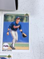 1990 Upper Deck Baseball Card Lot with Score Rookie Set, Wild Card Steve Smith, Braves MLB Cards - 6