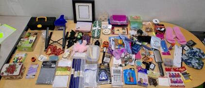 Mixed Lot of Household Items: Stationery, Crafts, Decor, Personal Care, Approx. 50&ndash;60 Pieces