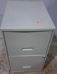 2-Drawer Metal Lateral Filing Cabinet, Lockable, Beige/Gray, 14" wide x18" deep x28" high , Cylinder Lock