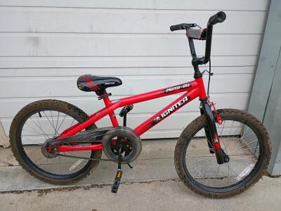 Igniter Moto-20 BMX Bike, 20" Wheels, Red, Single Speed, Steel Frame, BMX Handlebars, Kids Model