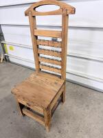 Rustic Handmade Solid Wood Side Chair with Decorative Backrest and Sturdy Frame - 2