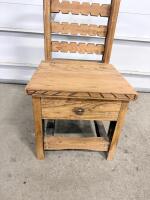 Rustic Handmade Solid Wood Side Chair with Decorative Backrest and Sturdy Frame - 4