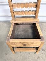 Rustic Handmade Solid Wood Side Chair with Decorative Backrest and Sturdy Frame - 7