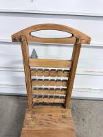 Rustic Handmade Solid Wood Side Chair with Decorative Backrest and Sturdy Frame - 9