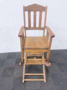Vintage Convertible Wooden High Chair / Rocking Chair, Early 20th Century, 38.5" High Chair Height