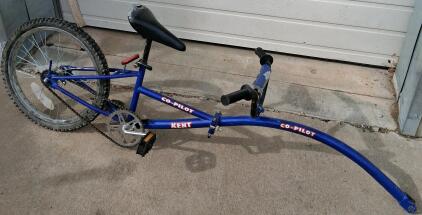 Kent Co-Pilot Tagalong Trailer Bike, Blue, Used Condition