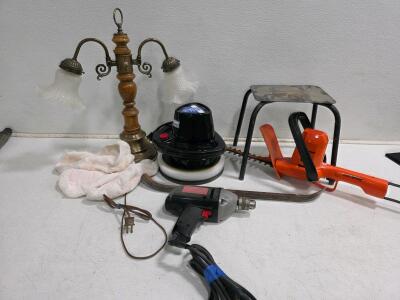 Working Craftsman 3/8" Corded Variable Speed Drill, Working Power Buffer, Working Hedge Trimmers