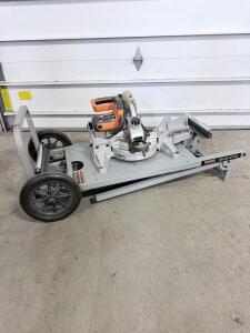 Ridgid Compound Sliding Miter Saw with Mobile Folding Stand, 12-Inch Blade, 15 Amp Motor