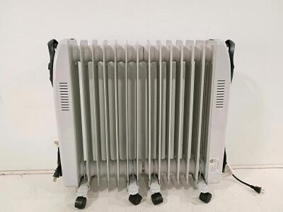 (2)PROFUSION HEAT Oil-Filled Radiator Heater, 1,500W, 7-Fin, Adjustable Thermostat