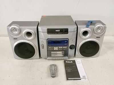RCA RS2650 Home Stereo System with 5-Disc CD Changer, Cassette Deck, and FM/AM Radio