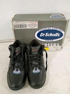 Dr. Scholl's M DS Climber WW Black Work Shoes, Size 10.5 Wide, Slip Resistant, Gel Insole, New Box and Dr. Scholl&rsquo;s DS Tundra Men&rsquo;s Wide Width Walking Sneakers, Size 11 Gray/Black, Gel Cushion Insole