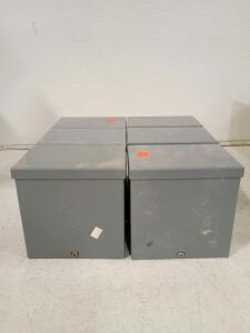 (6)Milbank NEMA 3R Wall-Mount Electrical Junction Box, 6x6x4 in, Gray, G90 Galvanized Steel