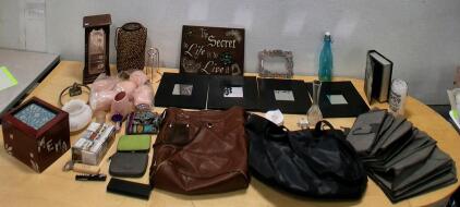 Mixed Home Decor & Accessories Lot &ndash; Handbags, Frames, Decor Sign, Wallets & More &ndash; 27 Pieces