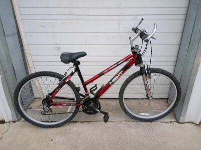 NEXT Power Climber Mountain Bike, 18-Speed, 26" Wheels, Front Suspension, Steel Frame, Red/Black