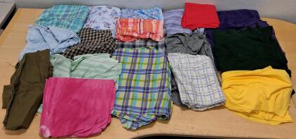 Mixed Fabric Remnant Lot &ndash; 16 Pieces, Assorted Colors & Patterns, Craft/Quilt/Textile Sewing