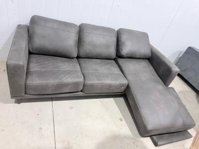 Grey Sectional Sofa with Chaise, Modern Design, Approx. 102" x 66" x 34"