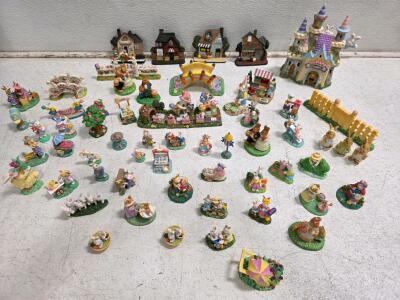 Department 56 Snow Village Easter 46-Piece Collectible Set with Hand-Painted Ceramic Buildings and Figurines