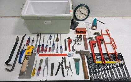 Large Mixed Hand Tool Lot With Storage Bins, Medalist Wrench Set, Craftsman Screwdrivers, Gift Wrap