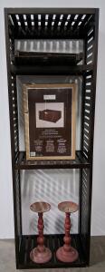 Freestanding 4-Shelf Wood Bookcase with Allen + Roth Drawer Kit & Candle Holders