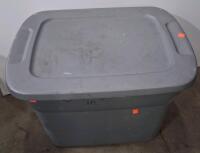 Assorted Plastic Storage Totes &ndash; Set of 5+, Stackable, Blue/Gray/Green - 3