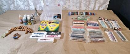 (20+) Assorted Acrylic Pen Blanks & Assorted Craft Supplies