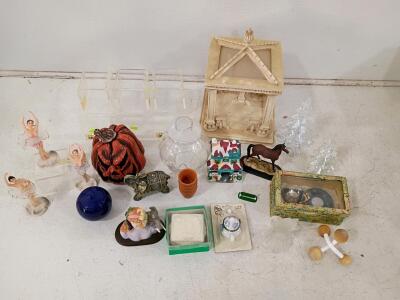 Assorted Decorative Collectibles and Figurines &ndash; 17+ Pieces Including Ballerina, Horse, Elephant, and More