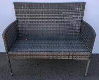 Gray 4-Piece Patio Rattan Conversation Set &ndash; Loveseat, 2 Armchairs, Coffee Table Frame - 2