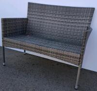 Gray 4-Piece Patio Rattan Conversation Set &ndash; Loveseat, 2 Armchairs, Coffee Table Frame - 4