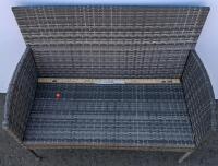 Gray 4-Piece Patio Rattan Conversation Set &ndash; Loveseat, 2 Armchairs, Coffee Table Frame - 5
